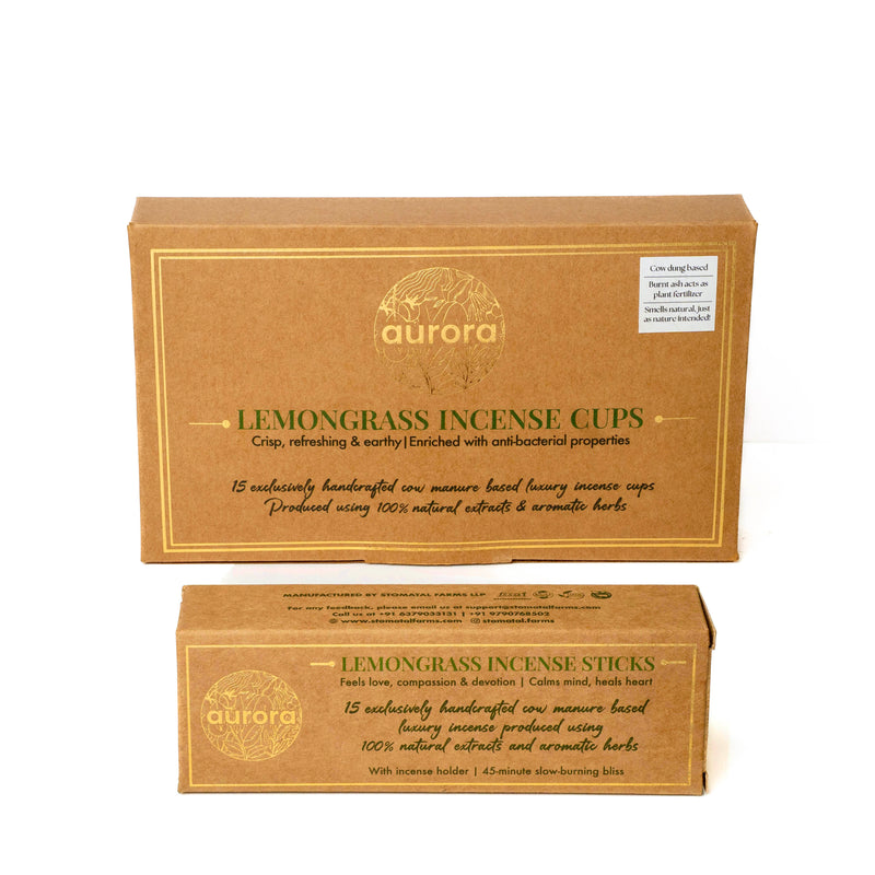 Aurora’s Lemongrass Incense Combo (Cups & Sticks)