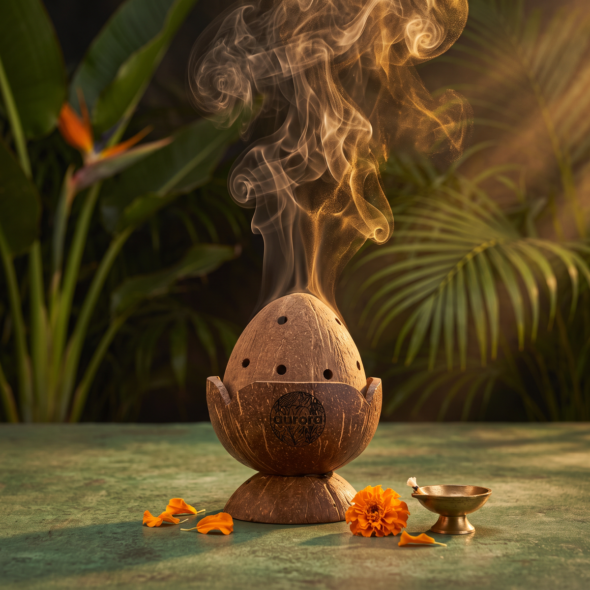 Premium Handcrafted Coconut Shell Incense Holder