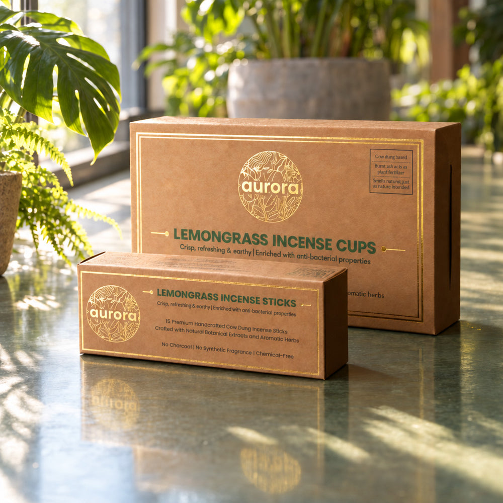 Aurora’s Lemongrass Incense Combo (Cups & Sticks)