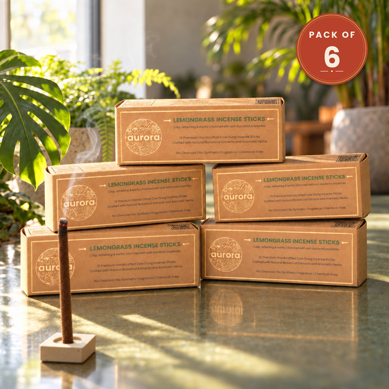 Aurora Lemongrass Incense Sticks — Pack of 6